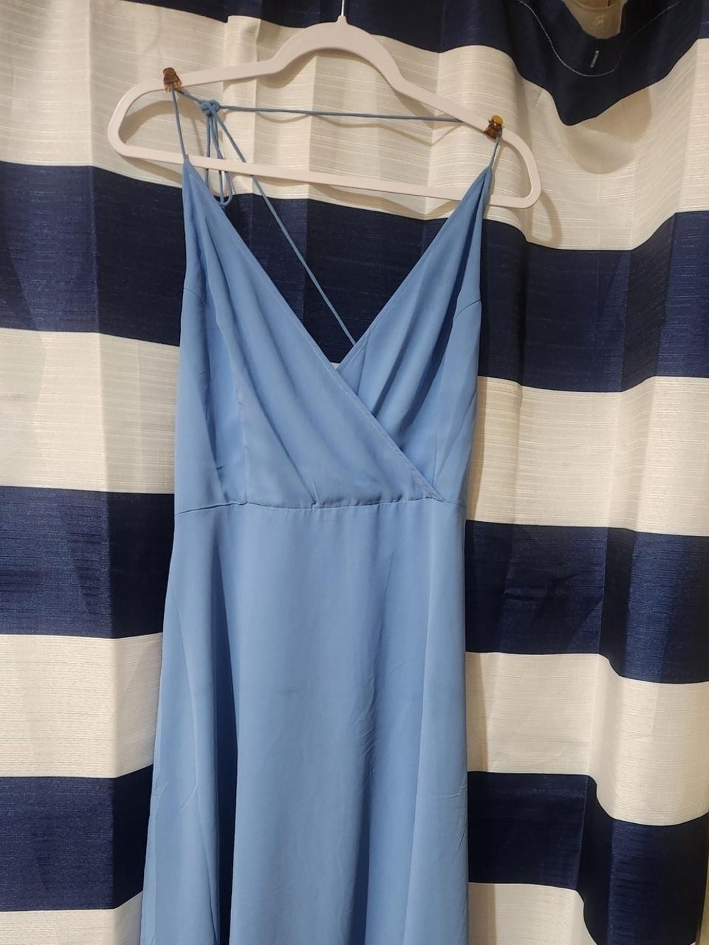 ASOS Curve Light Blue Spaghetti-Strap Wrap Dress